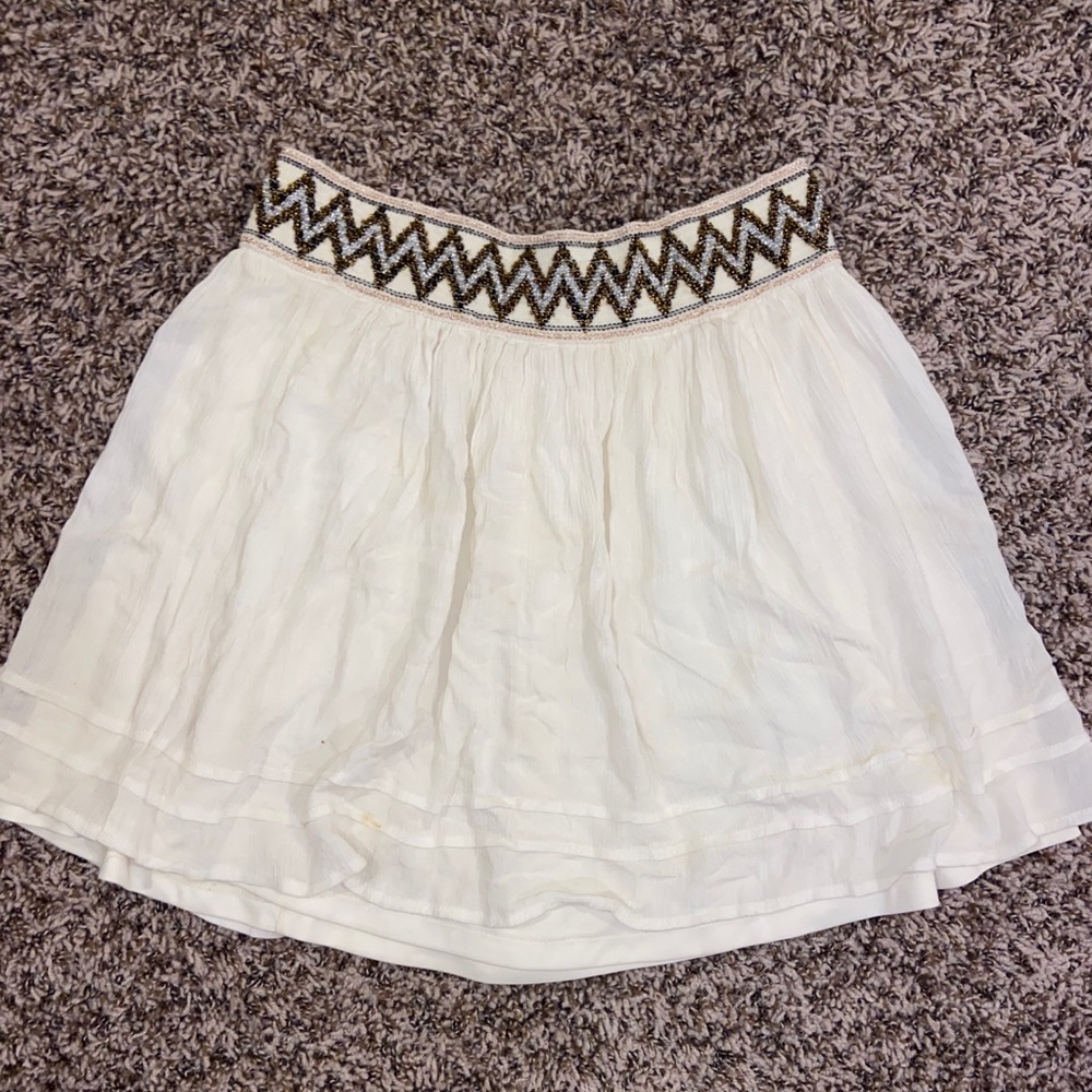 White mini skirt
